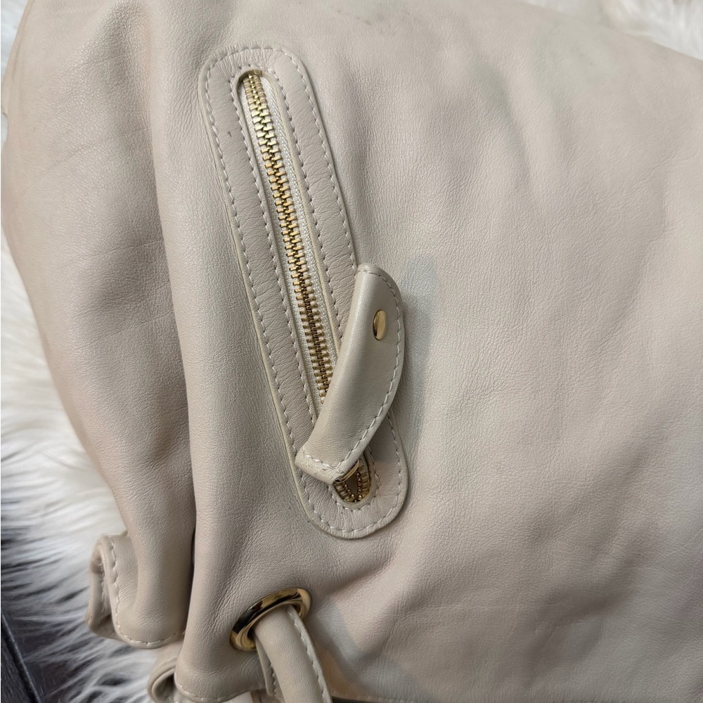 Furla Ivory Shoulder Bag with Gold Accents - Picture 11 of 15